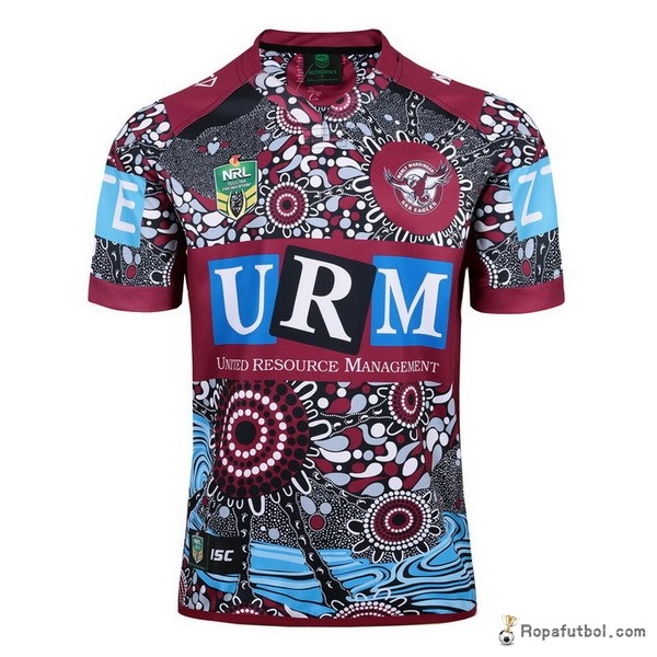 Camiseta Rugby Manly Sea Eagles Indígena 2017 Rojo